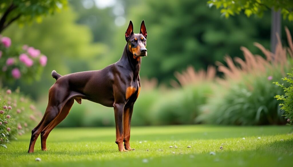 découvrez le dobermann marron : ses caractéristiques physiques, son tempérament unique et tous nos conseils pour bien l'entretenir au quotidien.