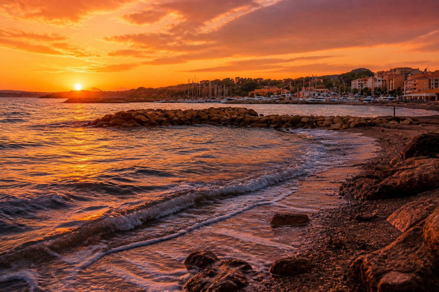 La plage de la Coudoulière à Sanary-sur-Mer