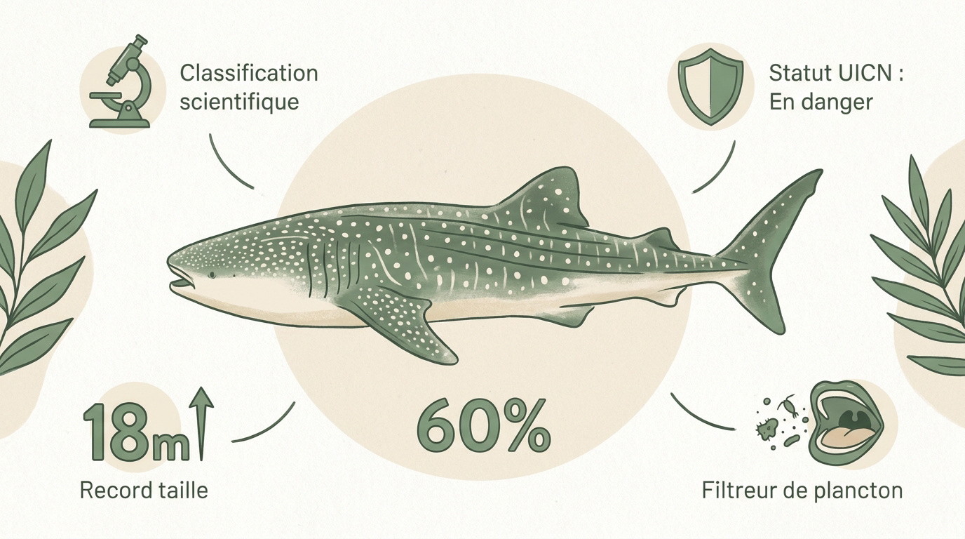 Un majestueux requin-baleine nageant dans les eaux tropicales bleues