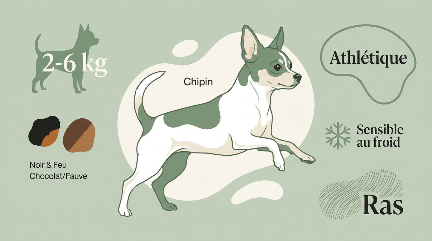 Chien croisé Chihuahua Pinscher à la morphologie athlétique et de petite taille