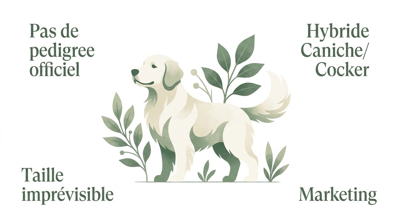 Illustration d'un chien hybride de type Golden retriever de petite taille