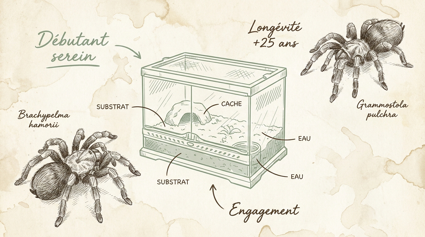 Guide illustré des espèces de mygales recommandées pour les débutants